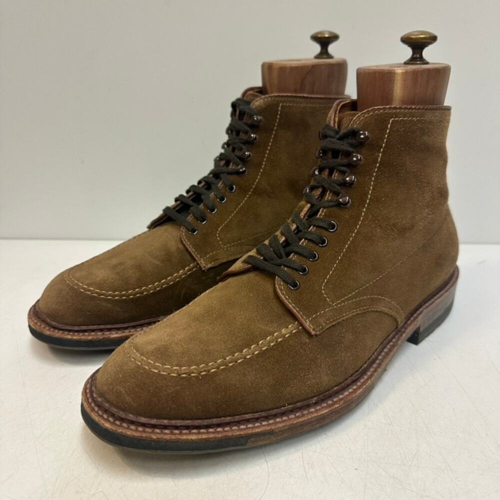 EXCELLENT Alden Indy 4011HC Mocc Toe Boot Snuff Suede Boots Made in USA 9.5 D